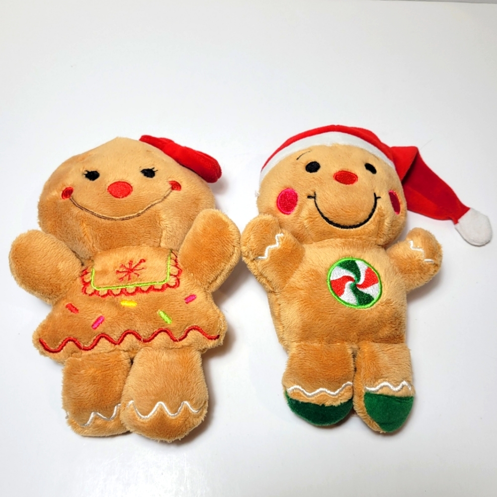Gingerbread Boy and Girl Stuffed Plush Dolls by Dan Dee NWOT